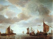 Jan van de Capelle Ships on a Calm oil painting reproduction